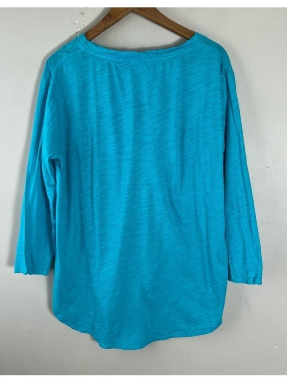 Fresh Produce Oversized Teal 3/4 Sleeve Graphic Fish Alaska Shirt Size Large - Picture 2 of 9